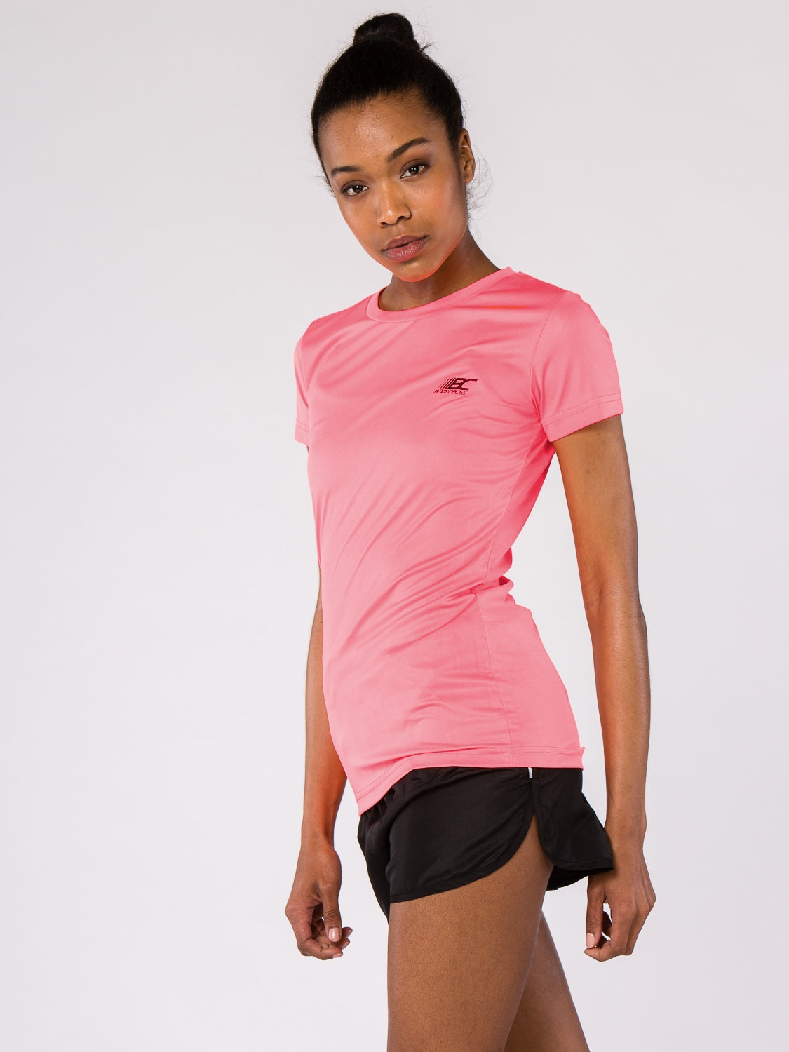 T-shirt de running femme PAZ rose  fluo