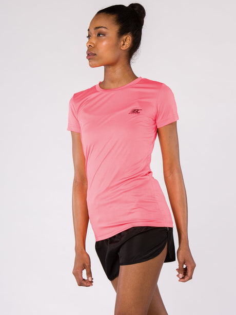T-shirt de running femme PAZ rose  fluo