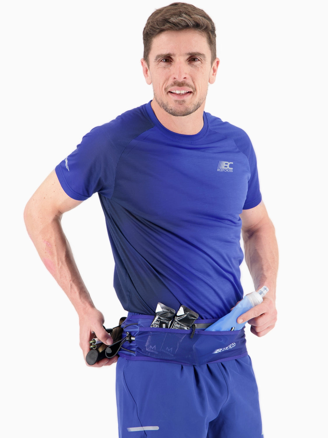 Ceinture hydratation de running porte-dossard et flasques 500ml