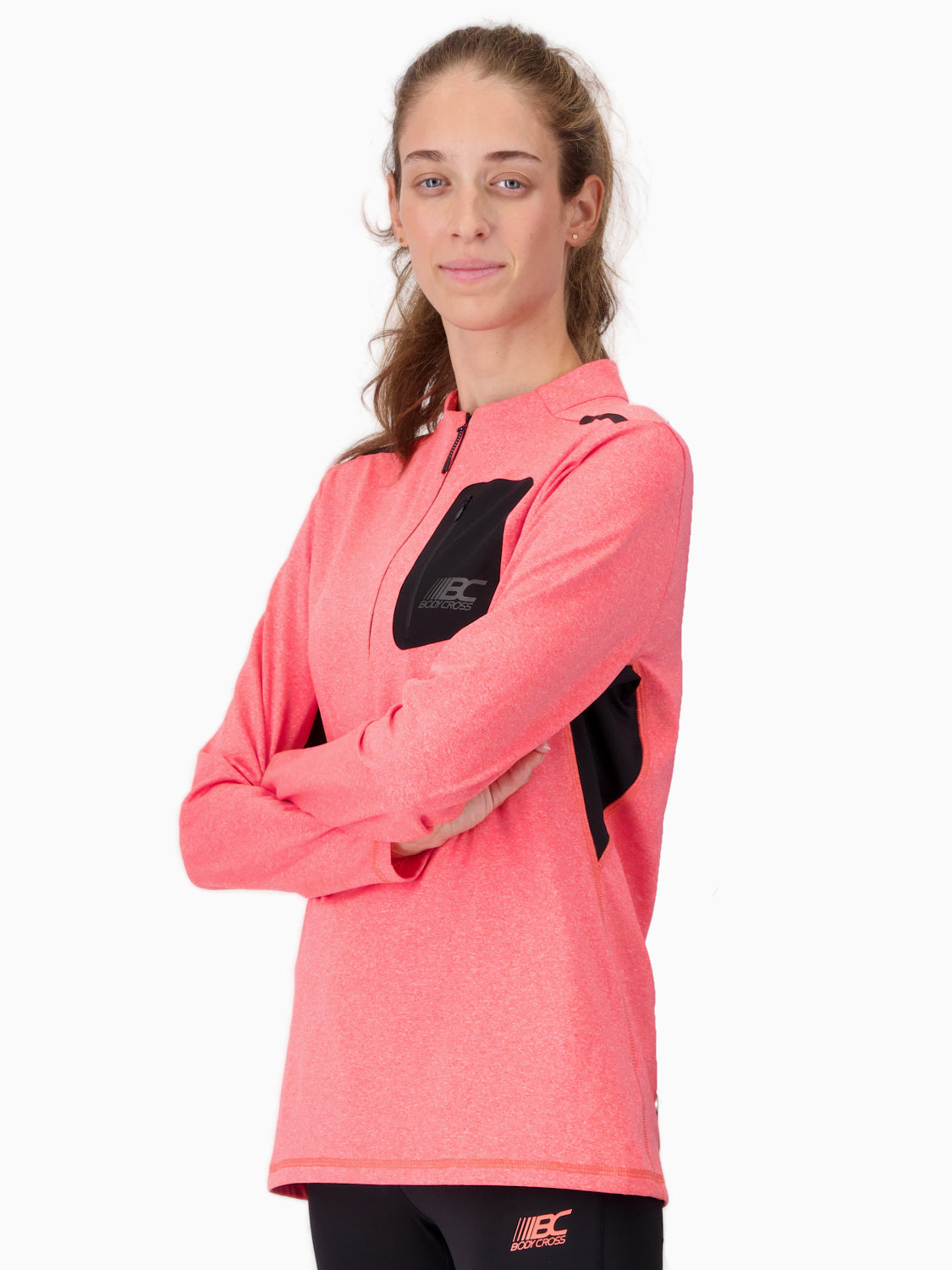 T-shirt manches longues demi-zip de running