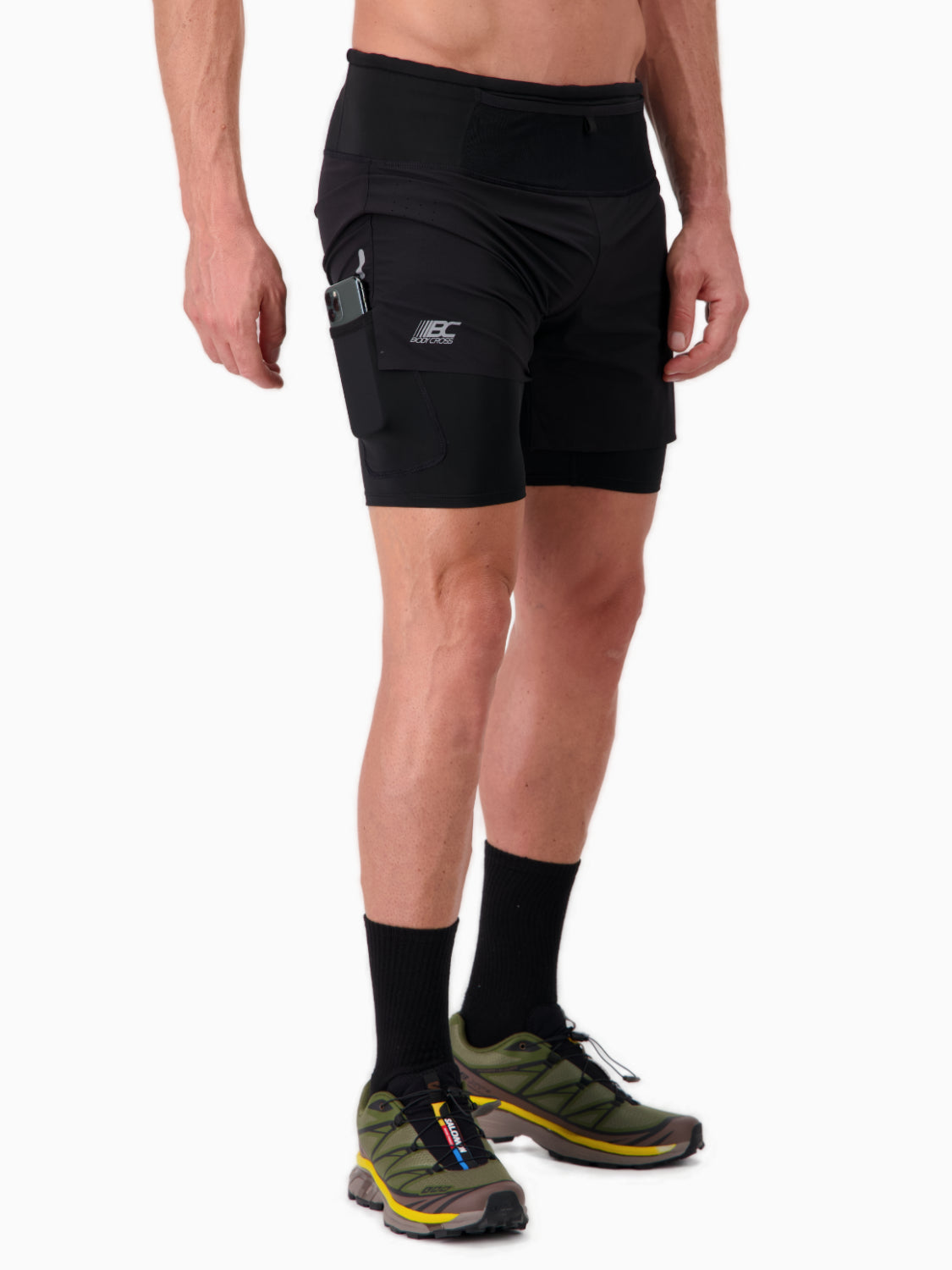 Short Cuissard 2 en 1 homme Onder Ultra Noir Bodycross