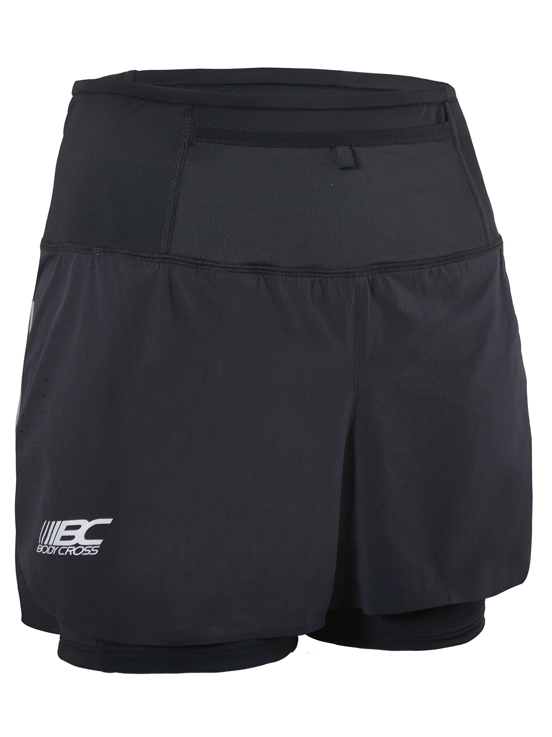 Short de running femme 2 en 1 Linh Ultra Noir