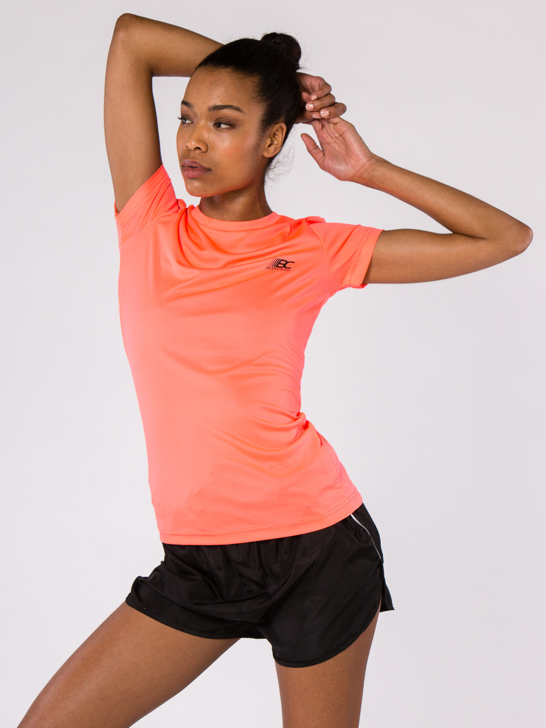 T-shirt de running femme PAZ Rose fluo