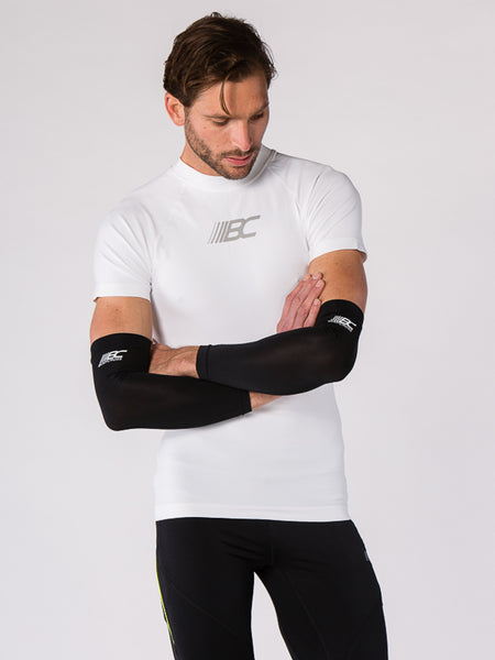 T-shirt de running homme compression Douglas blanc