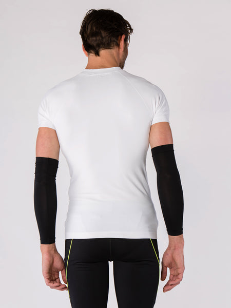 T-shirt de running homme compression Douglas blanc