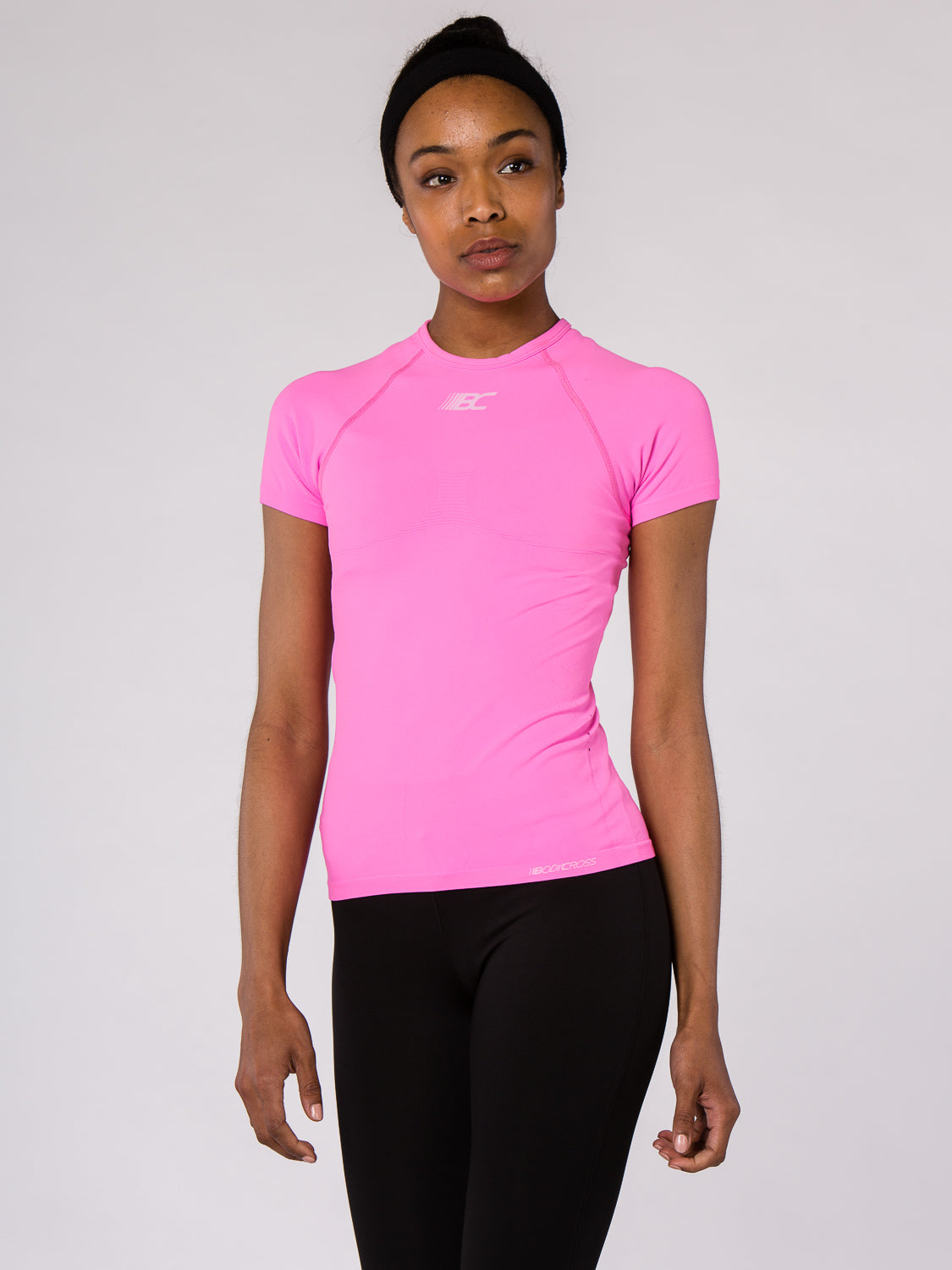 T-shirt de running femme manches courtes compression Eleni Rose