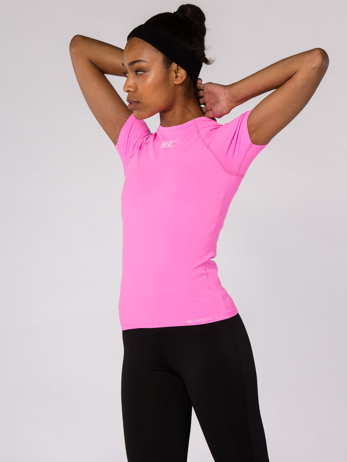T-shirt de running femme manches courtes compression Eleni Rose