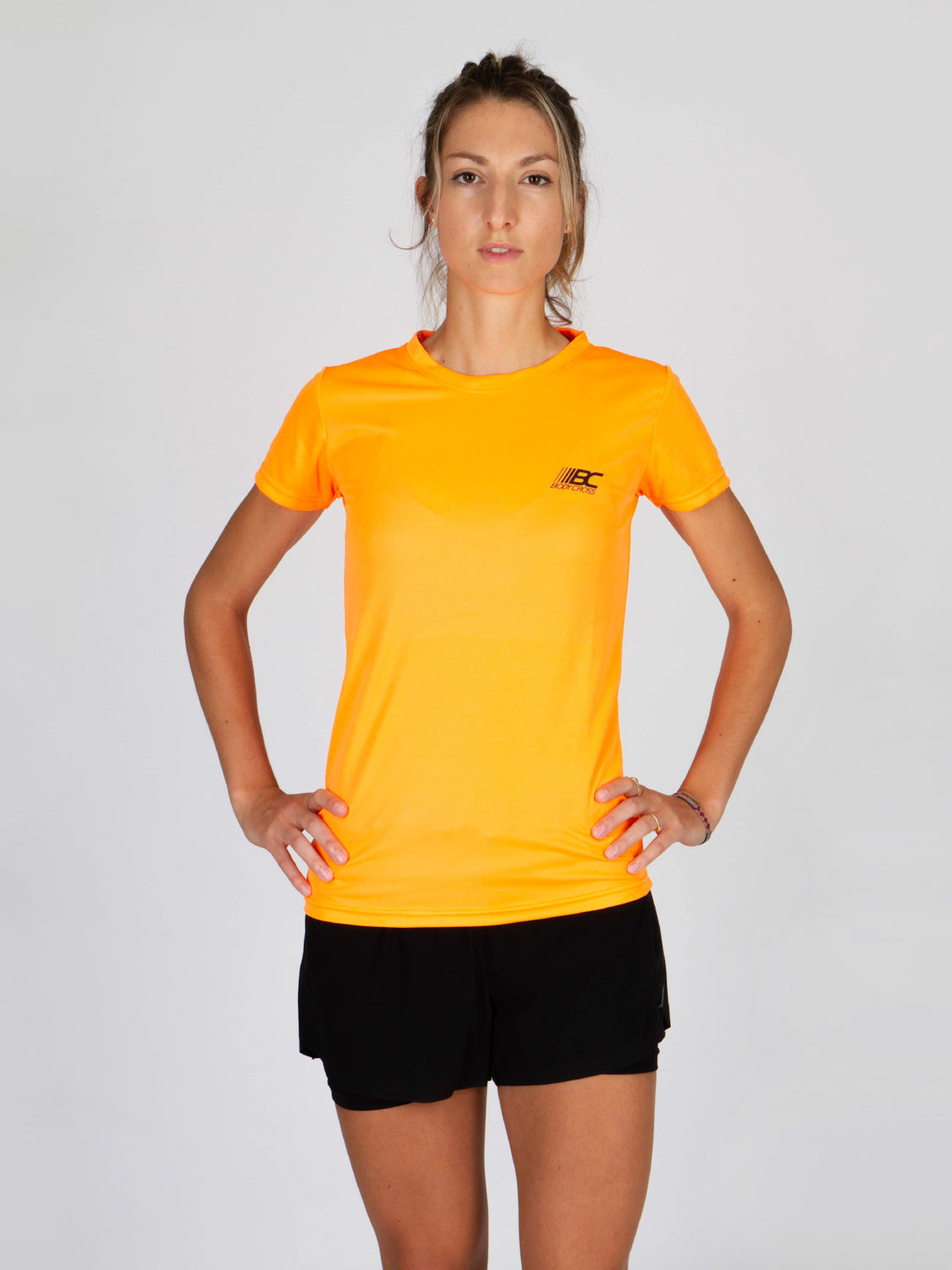 T-shirt de running femme PAZ Orange fluo