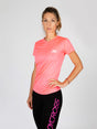 T-shirt de running femme PAZ Rose fluo