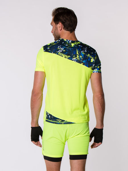 T-shirt de running homme ORELIEN jaune fluo BodyCross
