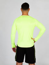 T-shirt de running homme manches longue Olin Jaune fluo