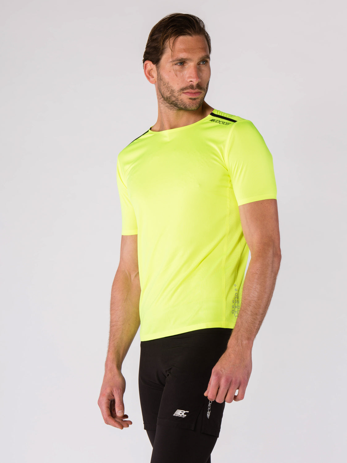 T-shirt de running homme OLIVER Jaune fluo BodyCross