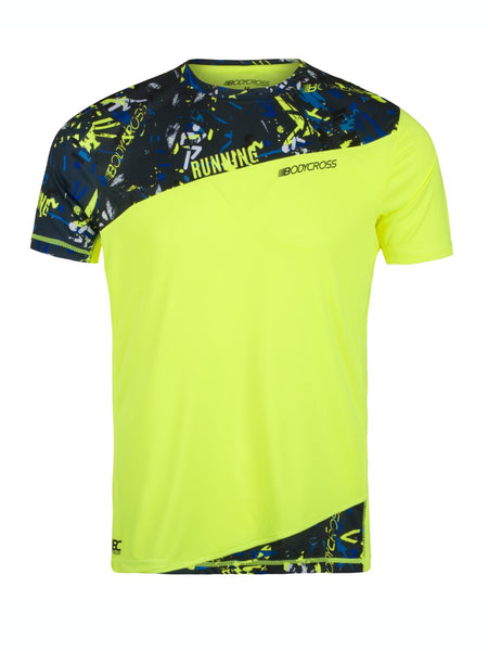 T-shirt de running homme ORELIEN jaune fluo BodyCross