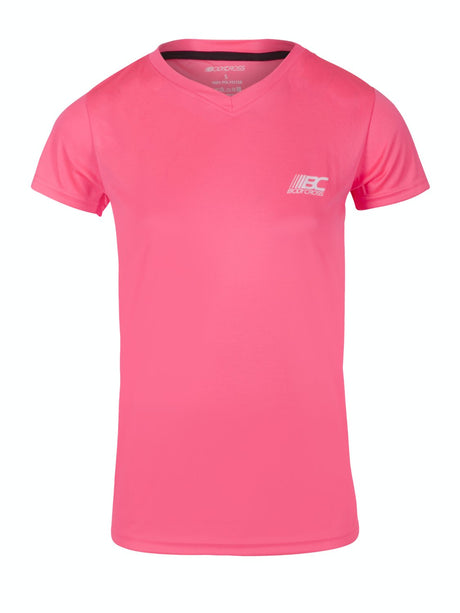 T-shirt de running femme PAZ Rose fluo
